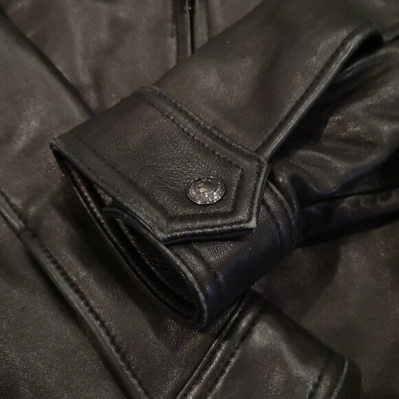 Vintage Y2K Calvin Klein Buttery Black Soft Leather Bomber Jacket Coat 90s XL - Picture 8 of 16